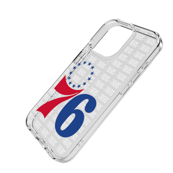 Philadelphia 76ers Text Backdrop iPhone Clear Phone Case for Apple iPhone Iso.Jpg
