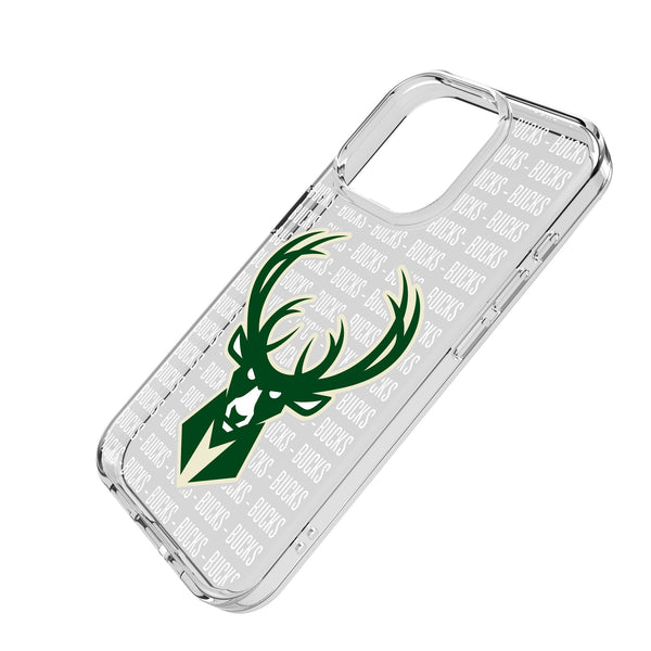 Milwaukee Bucks Text Backdrop iPhone Clear Phone Case for Apple iPhone Iso.Jpg