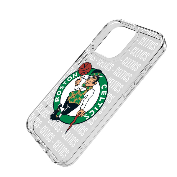 Boston Celtics Text Backdrop iPhone Clear Phone Case for Apple iPhone Iso.Jpg