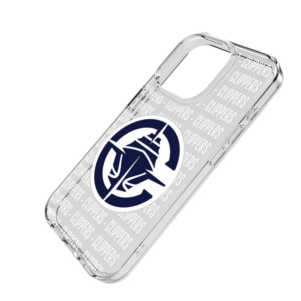Los Angeles Clippers Text Backdrop iPhone Clear Phone Case for Apple iPhone Iso.Jpg