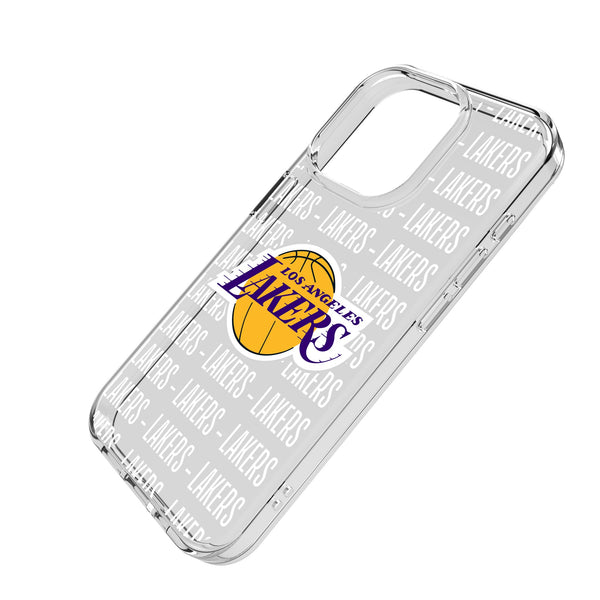 Los Angeles Lakers Text Backdrop iPhone Clear Phone Case for Apple iPhone Iso.Jpg