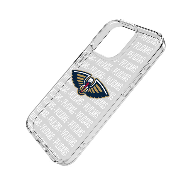 New Orleans Pelicans Text Backdrop iPhone Clear Phone Case for Apple iPhone Iso.Jpg