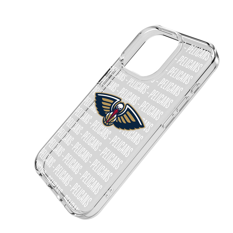 New Orleans Pelicans Text Backdrop iPhone Clear Phone Case for Apple iPhone Iso.Jpg