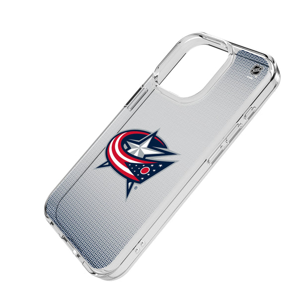 Columbus Blue Jackets Linen iPhone Clear Phone Case for Apple iPhone Iso.Jpg