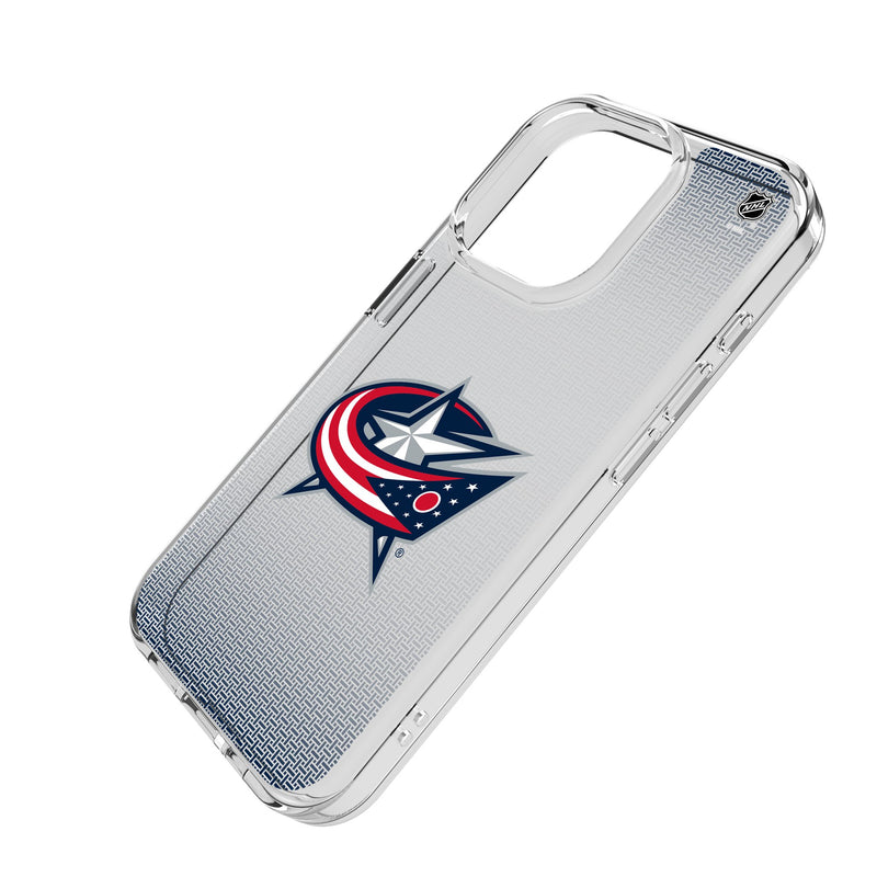 Columbus Blue Jackets Linen iPhone Clear Phone Case for Apple iPhone Iso.Jpg