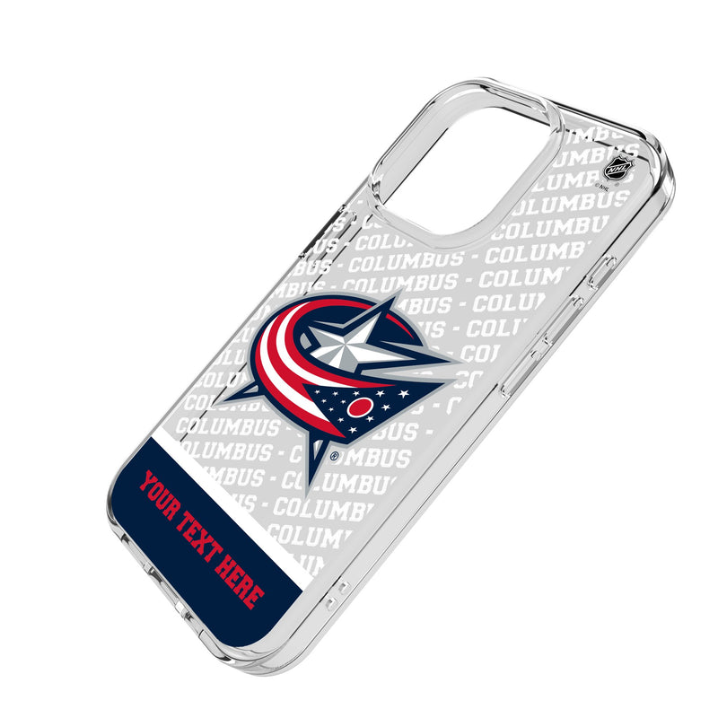Columbus Blue Jackets Personalized EndZone Plus iPhone Clear Phone Case for Apple iPhone Iso.Jpg