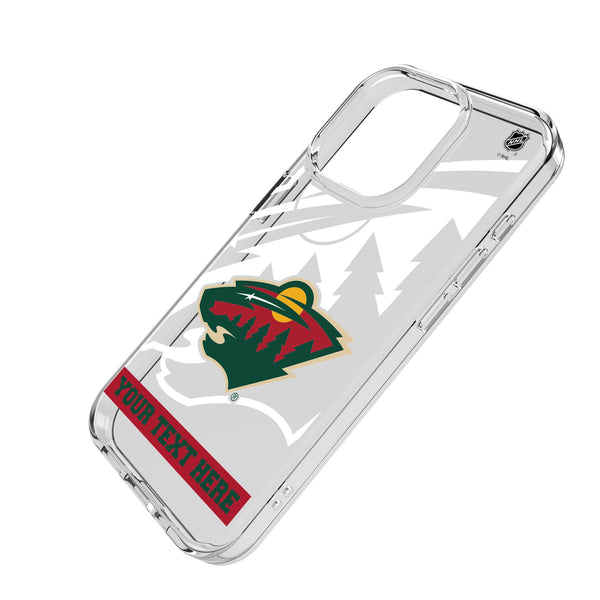 Minnesota Wild Personalized Tilt iPhone Clear Phone Case for Apple iPhone Iso.Jpg