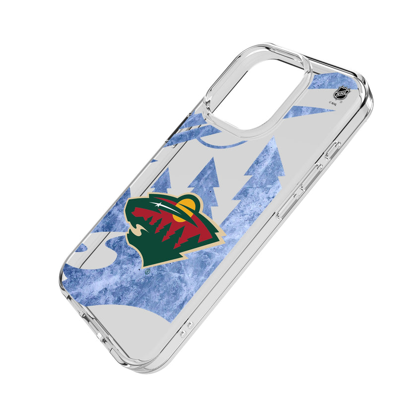 Minnesota Wild Ice Tilt iPhone Clear Phone Case for Apple iPhone Iso.Jpg