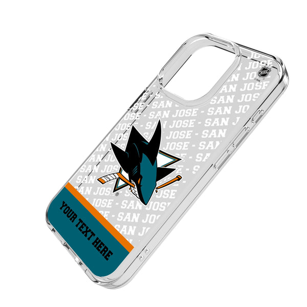 San Jose Sharks Personalized EndZone Plus iPhone Clear Phone Case for Apple iPhone Iso.Jpg