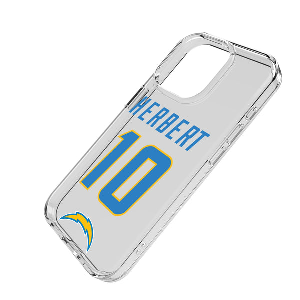 Justin Herbert Los Angeles Chargers 10 Game Tactic iPhone Clear Phone Case for Apple iPhone Iso.Jpg