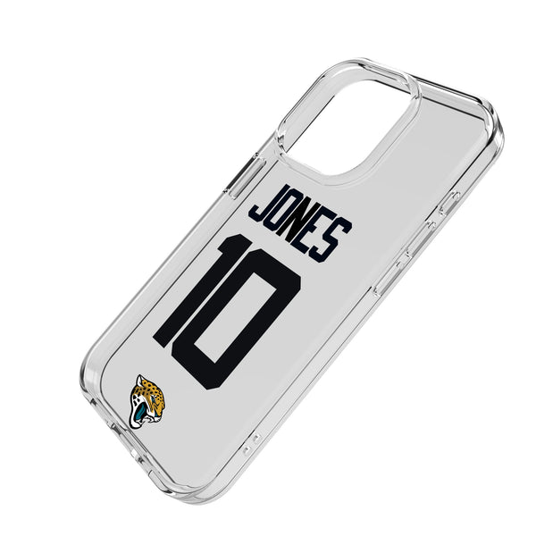 Mac Jones Jacksonville Jaguars 10 Game Tactic iPhone Clear Phone Case for Apple iPhone Iso.Jpg