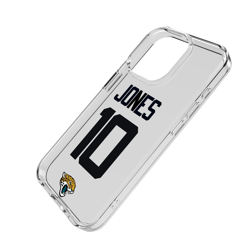 Mac Jones Jacksonville Jaguars 10 Game Tactic iPhone Clear Phone Case for Apple iPhone Iso.Jpg