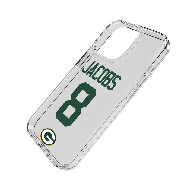 Josh Jacobs Green Bay Packers 8 Game Tactic iPhone Clear Phone Case for Apple iPhone Iso.Jpg