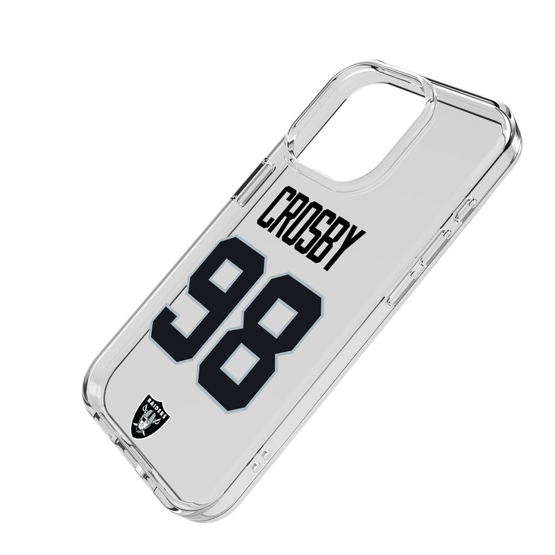 Maxx Crosby Las Vegas Raiders 98 Game Tactic iPhone Clear Phone Case for Apple iPhone Iso.Jpg