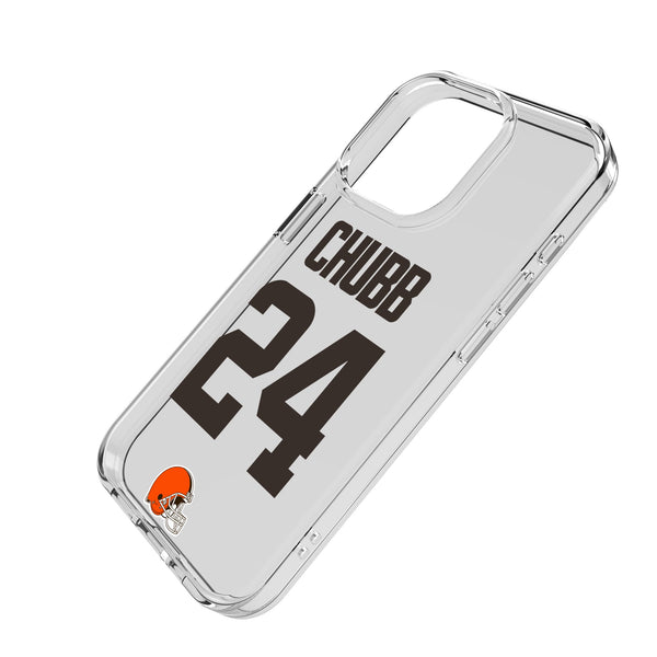 Nick Chubb Cleveland Browns 24 Game Tactic iPhone Clear Phone Case for Apple iPhone Iso.Jpg