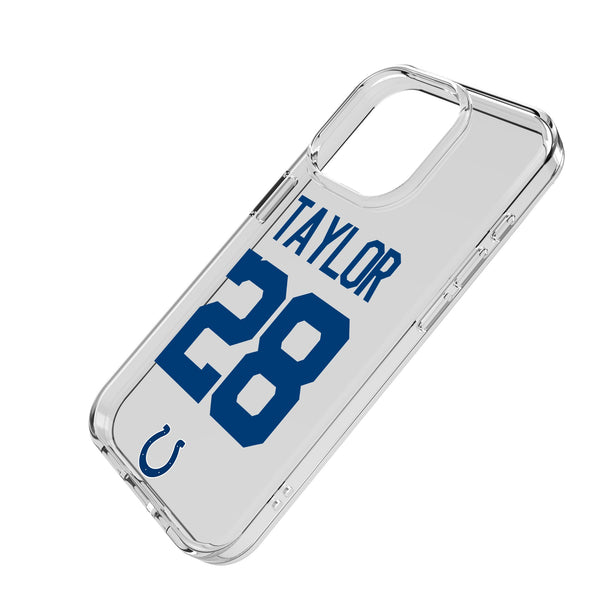 Jonathan Taylor Indianapolis Colts 28 Game Tactic iPhone Clear Phone Case for Apple iPhone Iso.Jpg