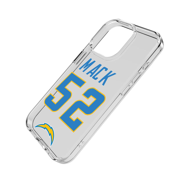 Khalil Mack Los Angeles Chargers 52 Game Tactic iPhone Clear Phone Case for Apple iPhone Iso.Jpg