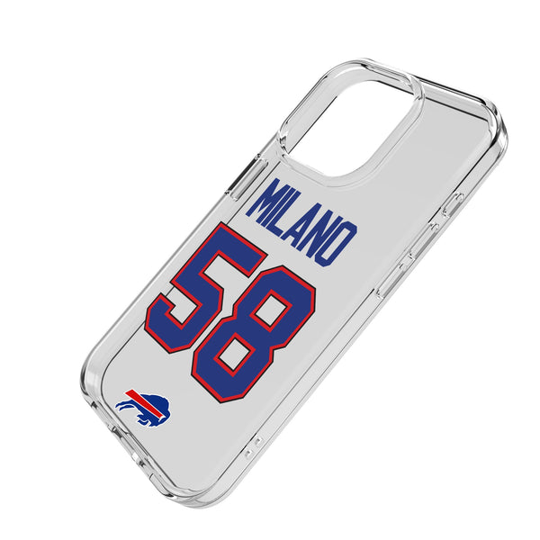 Matt Milano Buffalo Bills 58 Game Tactic iPhone Clear Phone Case for Apple iPhone Iso.Jpg