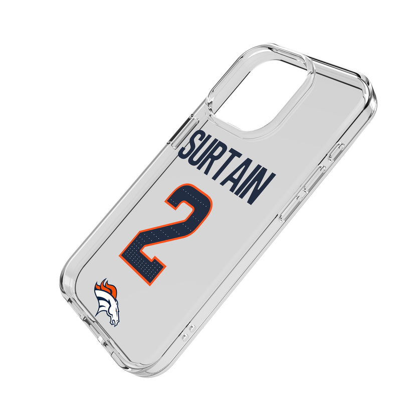 Pat Surtain II Denver Broncos 2 Game Tactic iPhone Clear Phone Case for Apple iPhone Iso.Jpg