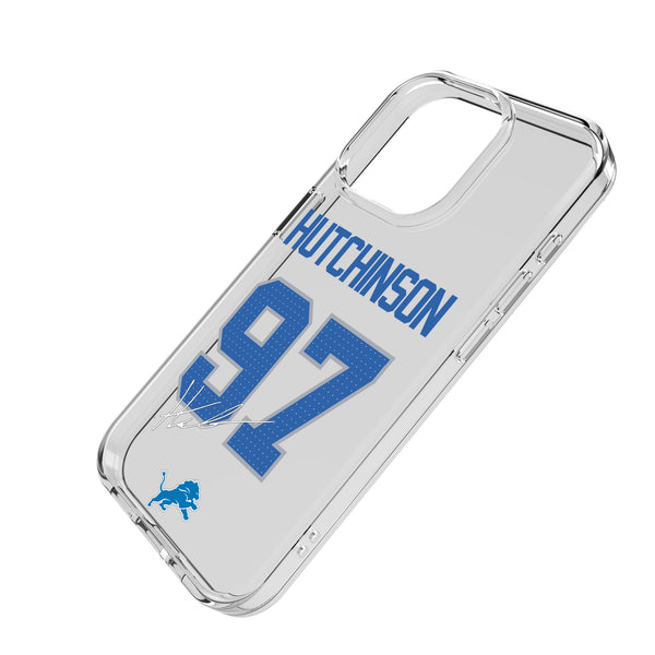Aidan Hutchinson Detroit Lions 97 Game Tactic iPhone Clear Phone Case for Apple iPhone Iso.Jpg