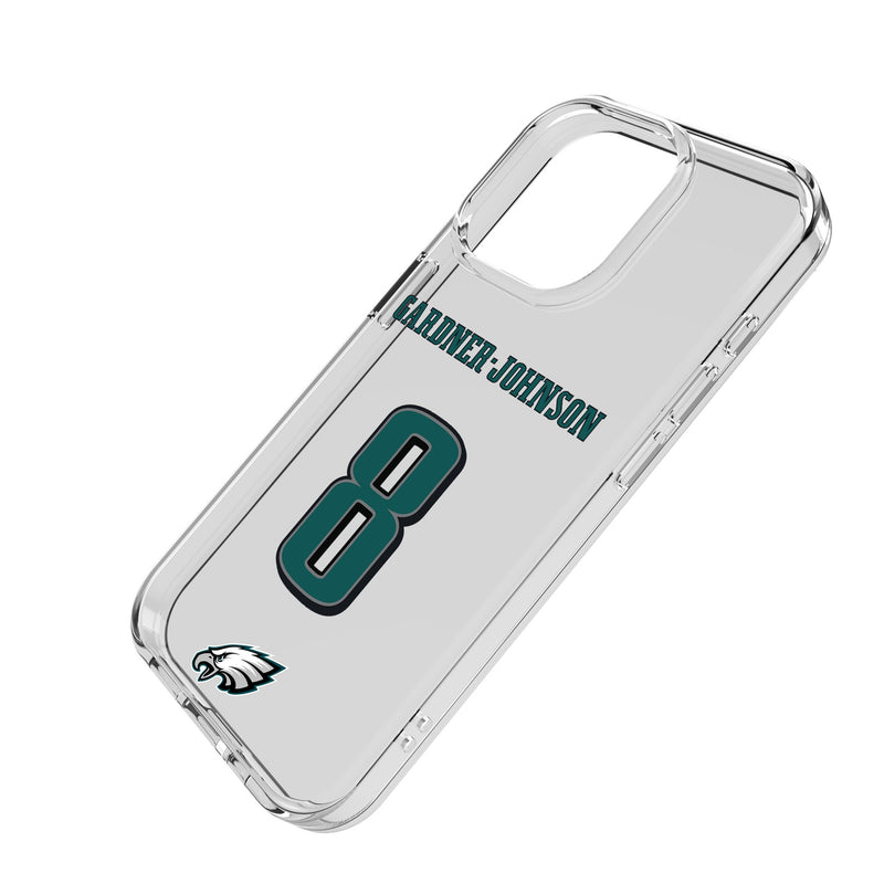 C.J. Gardner-Johnson Philadelphia Eagles 8 Game Tactic iPhone Clear Phone Case for Apple iPhone Iso.Jpg