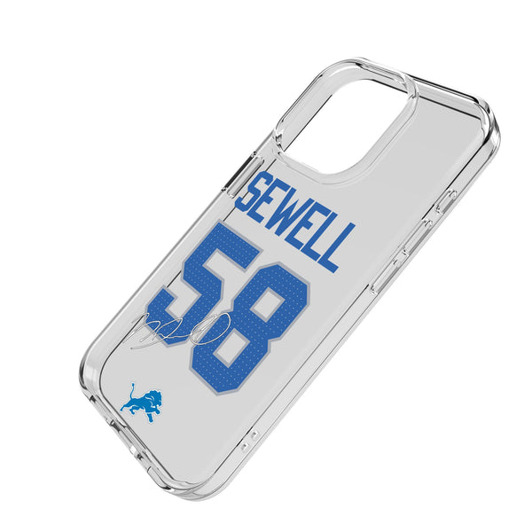Penei Sewell Detroit Lions 58 Game Tactic iPhone Clear Phone Case for Apple iPhone Iso.Jpg