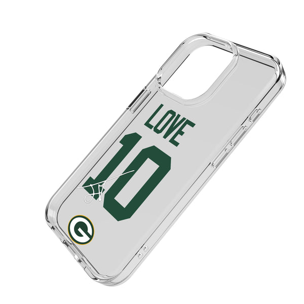Jordan Love Green Bay Packers 10 Game Tactic iPhone Clear Phone Case for Apple iPhone Iso.Jpg