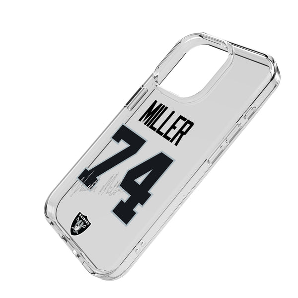 Kolton Miller Las Vegas Raiders 74 Game Tactic iPhone Clear Phone Case for Apple iPhone Iso.Jpg