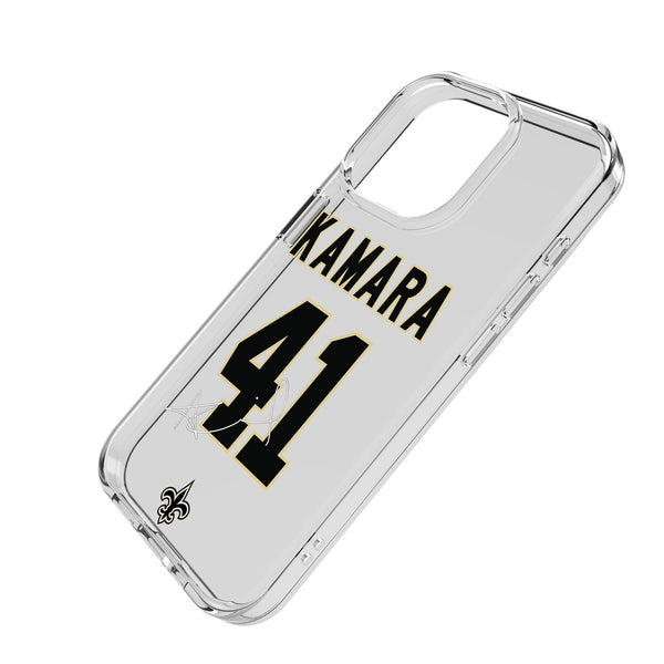 Alvin Kamara New Orleans Saints 41 Game Tactic iPhone Clear Phone Case for Apple iPhone Iso.Jpg