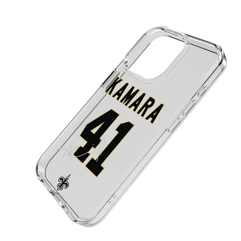 Alvin Kamara New Orleans Saints 41 Game Tactic iPhone Clear Phone Case for Apple iPhone Iso.Jpg