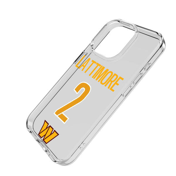 Marshon Lattimore Washington Commanders 2 Game Tactic iPhone Clear Phone Case for Apple iPhone Iso.Jpg