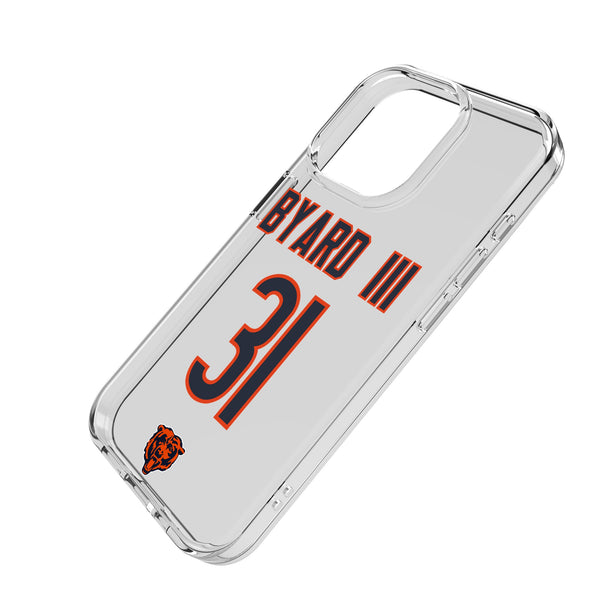 Kevin Byard III Chicago Bears 31 Game Tactic iPhone Clear Phone Case for Apple iPhone Iso.Jpg