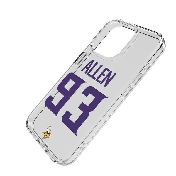 Jonathan Allen Minnesota Vikings 93 Game Tactic iPhone Clear Phone Case for Apple iPhone Iso.Jpg