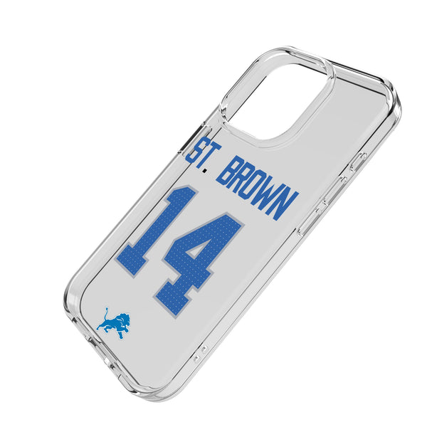 Amon-Ra St. Brown Detroit Lions 14 Game Tactic iPhone Clear Phone Case for Apple iPhone Iso.Jpg