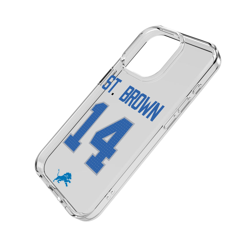 Amon-Ra St. Brown Detroit Lions 14 Game Tactic iPhone Clear Phone Case for Apple iPhone Iso.Jpg