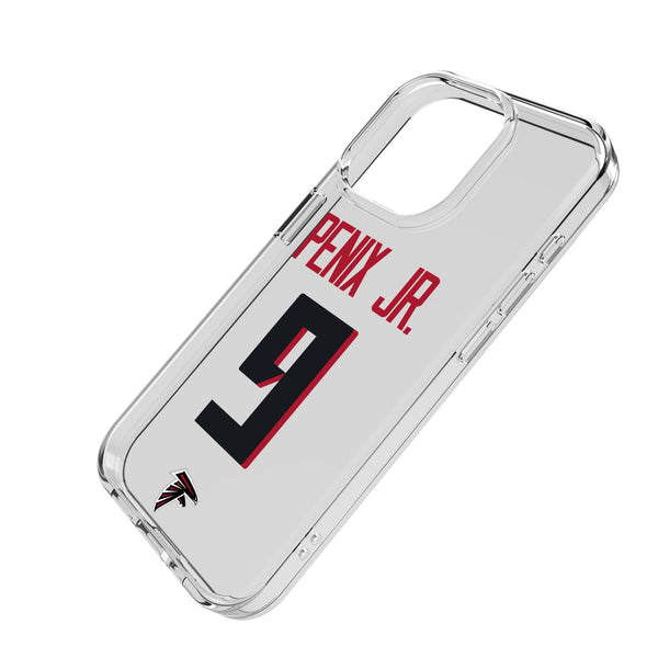 Michael Penix Jr. Atlanta Falcons 9 Game Tactic iPhone Clear Phone Case for Apple iPhone Iso.Jpg