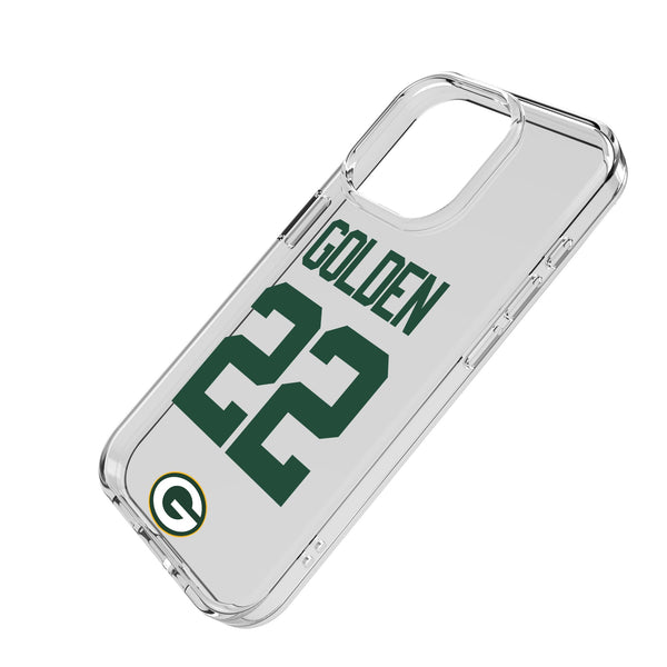 Matthew Golden Green Bay Packers 22 Game Tactic iPhone Clear Phone Case for Apple iPhone Iso.Jpg