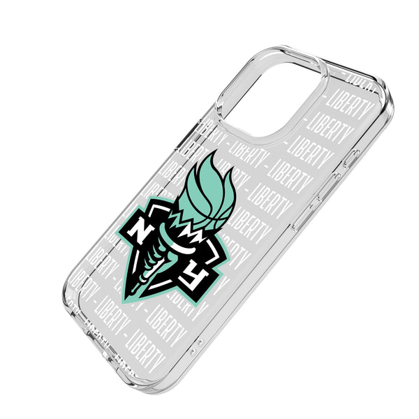 New York Liberty Text Backdrop iPhone Clear Phone Case for Apple iPhone Iso.Jpg