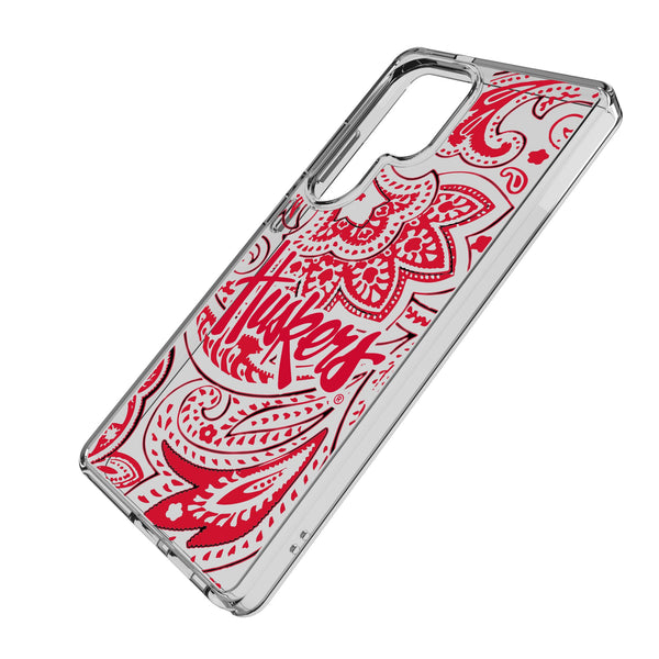 University of Nebraska Huskers Paisley Galaxy Clear Phone Case for Samsung Galaxy Iso.Jpg