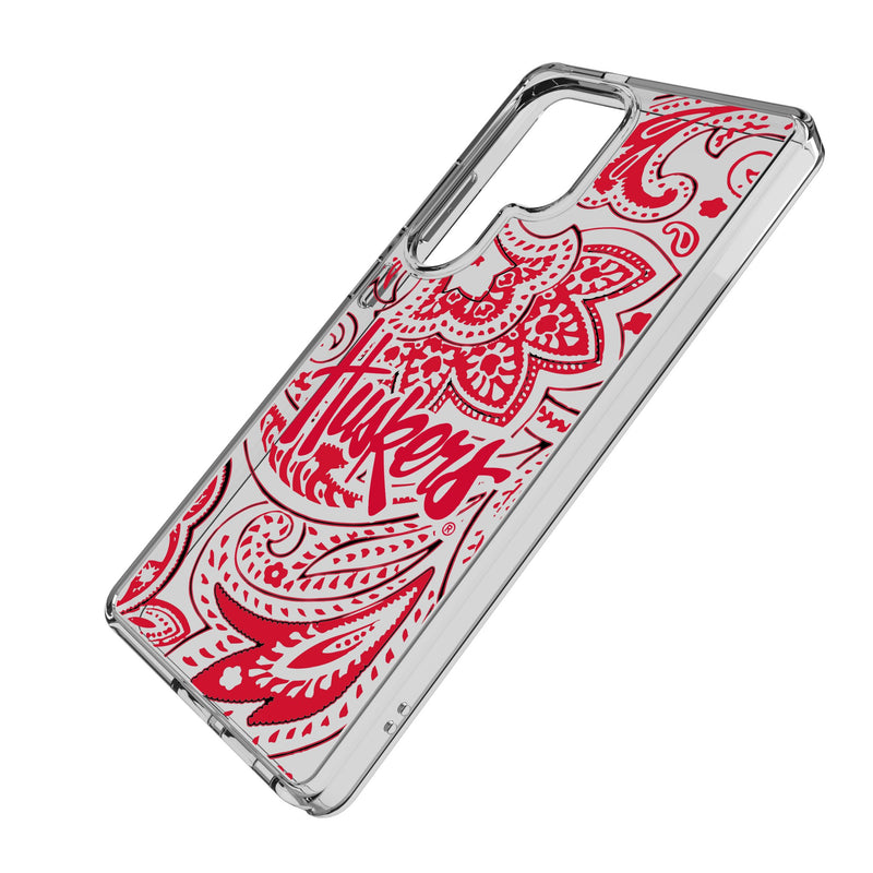 University of Nebraska Huskers Paisley Galaxy Clear Phone Case for Samsung Galaxy Iso.Jpg