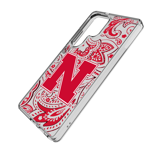 University of Nebraska Huskers Block N Paisley Galaxy Clear Phone Case for Samsung Galaxy Iso.Jpg