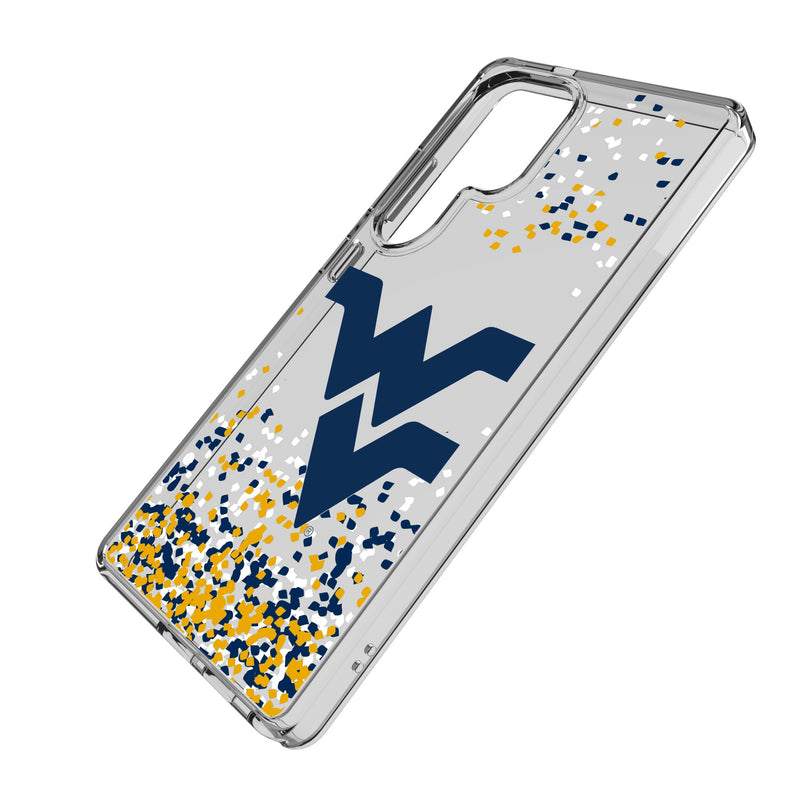 West Virginia University Mountaineers Confetti Galaxy Clear Phone Case for Samsung Galaxy Iso.Jpg