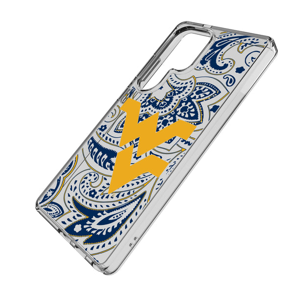 West Virginia University Mountaineers Paisley Galaxy Clear Phone Case for Samsung Galaxy Iso.Jpg