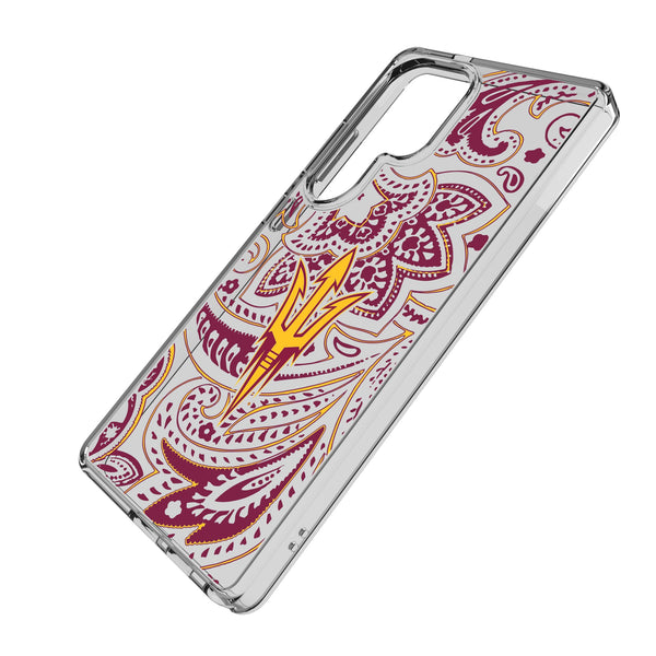 Arizona State University Sun Devils Paisley Galaxy Clear Phone Case for Samsung Galaxy Iso.Jpg