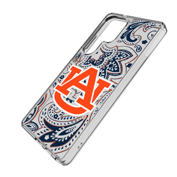 University of Auburn Tigers Paisley Galaxy Clear Phone Case for Samsung Galaxy Iso.Jpg