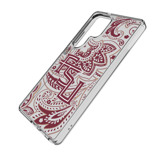 Florida State University Seminoles Athletic Wordmark Paisley Galaxy Clear Phone Case for Samsung Galaxy Iso.Jpg