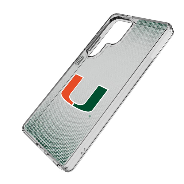 University of Miami Hurricanes Linen Galaxy Clear Phone Case for Samsung Galaxy Iso.Jpg