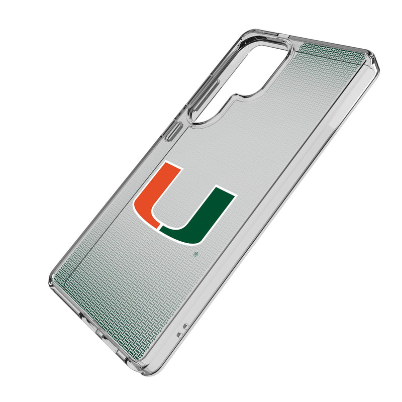 University of Miami Hurricanes Linen Galaxy Clear Phone Case for Samsung Galaxy Iso.Jpg