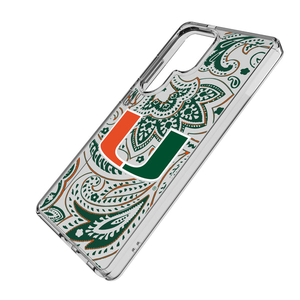 University of Miami Hurricanes Paisley Galaxy Clear Phone Case for Samsung Galaxy Iso.Jpg