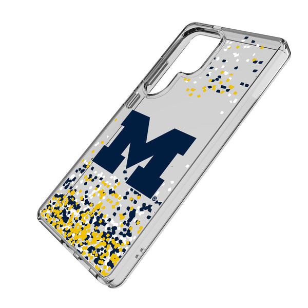 University of Michigan Wolverines Confetti Galaxy Clear Phone Case for Samsung Galaxy Iso.Jpg